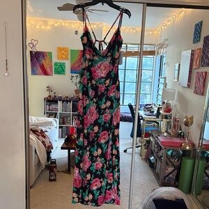 For Love And Lemons Pink and Green Floral Dress Free People